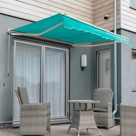 2.0m Half Cassette Manual Awning, Turquoise
